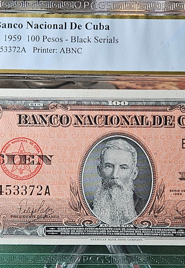 1959 100 Pesos Banco Nacional PCGS (66 PPQ) GEM UNC