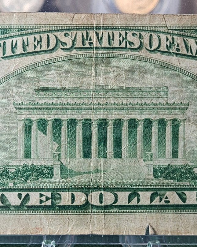 1929 $5 Dollar Bill National Currency Note Philadelphia