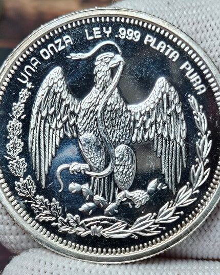 1987 1 oz .999 Plata Plura, Mexico - Inauguracion Del Ferrocarril Del Sureste (Proof)