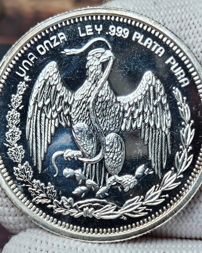 1987 1 oz .999 Plata Plura, Mexico - Inauguracion Del Ferrocarril Del Sureste (Proof)