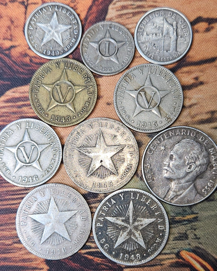 Lote de 10 Monedas circuladas - Patria y Libertad (6 Monedas son de Plata)