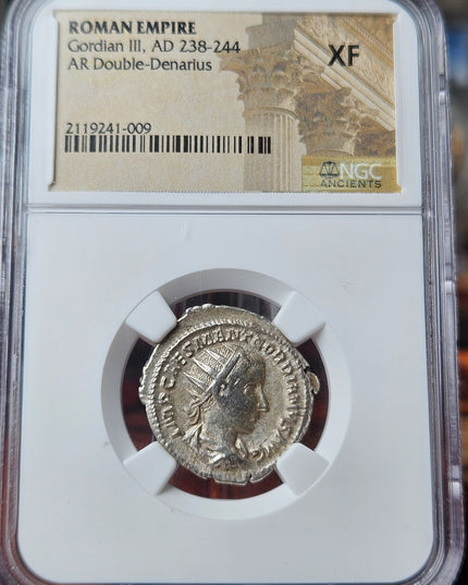 Gordian III AR Double Denarius AD 238-244 NGC XF.