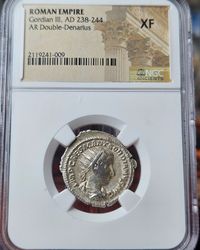Gordian III AR Double Denarius AD 238-244 NGC XF.